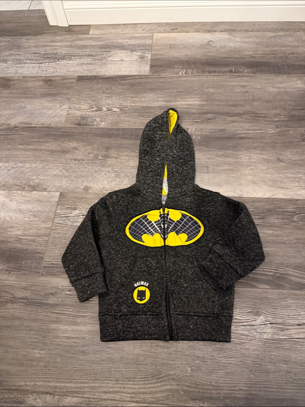 Batman Dark Gray & Yellow Kids Zip-Up Hoodie